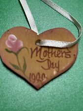 Longaberger Look  Wood Heart Tie on Hand painted Mothers Day 1999 picture
