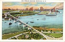 C.1920s Buffalo NY Birds Aerial View Peace Bridge Skyline New York Postcard 833 picture
