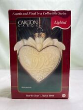 1998 Carlton Cards Year by Year Lighted Porcelain Heart Ornament 4th FAST Ship picture