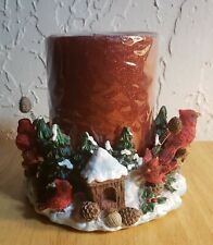 Cardinal Red bird Candle and Holder picture