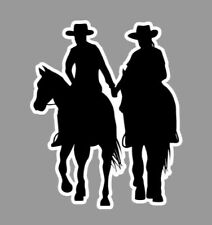 Cowboy Couple on Horses Die Cut Glossy Fridge Magnet picture