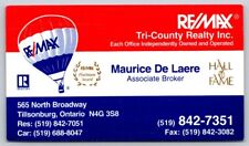 Business Card Tillsonburg ON Remax Tri County Realty Maurice De Laere Broker picture