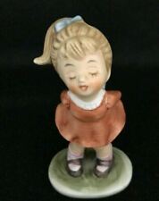 Vintage Adorable Girl Hiding Gift Behind Her Back Porcelain Figurine picture