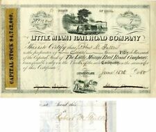 Little Miami Railroad Co. issued to Robert M. Fulton - Stock Certificate - Autog picture