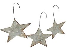 Ornament Set Galvanized Tin Stars #100-C143 picture