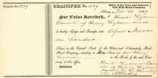 Utica and Schenectady Rail-Road Co. Issued to Horatio Seymour Executor - Stock T picture