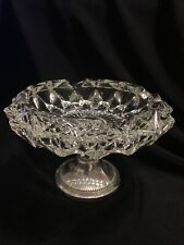 Vintage Crystal FB Rogers Silver Company Pedestal Ashtray Made in Italy picture