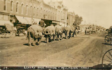 RPPC Postcard Gentry Brothers Circus Parade With Elephants Wellington KS picture