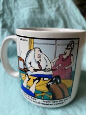 1980 Vintage Far Side Mug Cup Decaffeinated Coffee Cartoon Gary Larson Ceramic picture