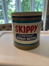 Vintage SKIPPY Peanut Butter LARGE TIN CAN - COIN BANK picture