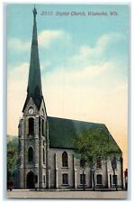 1916 Baptist Church Chapel Exterior Waukesha Wisconsin Vintage Antique Postcard picture