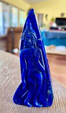 EXQUISITE HAND CARVED AAAAA ROYAL BLUE AFGHANI LAPIS STANDING BUDDHA 379gr WOW picture