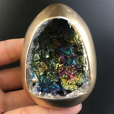 Rainbow Bismuth Ore Egg Quartz Crystal geode Mineral Specimen Reiki Healing 1pc picture
