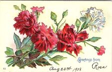 VINTAGE GREETINGS FROM ...~1908 EMBOSSED FOREIGN POSTCARD KM picture