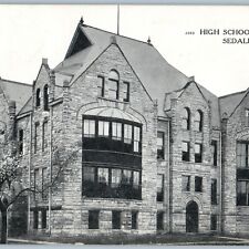 c1910s Sedalia, MO High School Building Fancy Stone CT Co GRAVOUR Sample PC A190 picture