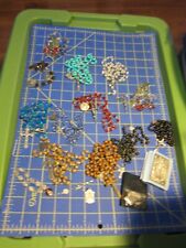 Vintage Lot of Religious Rosary's, Medallions Metal, Wood ,  Plastic & Glass picture