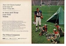 VINTAGE 1967 GALE SAYER'S CHICAGO BEARS WILSON FOOTBALL BOY SCOUTS DOGS AD PRINT picture