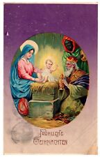 Wise Men King's Antique German Nativity Christmas Postcard Posted 1913 picture