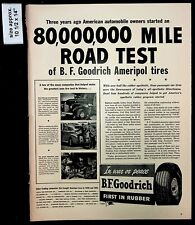 1943 B.F. Goodrich Tire Rubber Road Test Ameripol Auto Vintage Print Ad 37577 picture