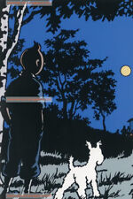 POSTCARD Print / Hergé / Tintin + Milou at night picture