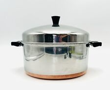 Vintage Revere Ware 1801 Copper Bottom Stock Pot With Lid 5” Deep 10” Wide picture