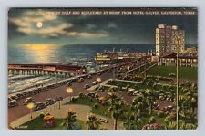 Galveston TX-Texas, Aerial Of Gulf And Boulevard, Vintage c1940 Postcard picture