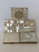 Vintage Marhill Brass And Genuine Mother of Pearl Powder Compact Lot picture