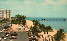 Vintage Postcard 1968 Coconut Palms Border Pompano Beach Florida FL D&M Post picture