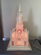 1950s Vintage Christmas Plastic Church Cathedral Illuminated Musical light up picture