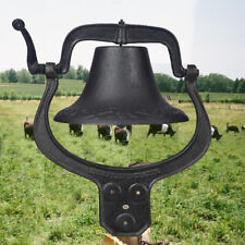 Large Cast Iron Farmhouse Dinner School Bell Vintage Antique Style picture