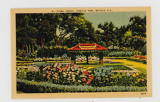 Vintage Postcard NEW YORK BUFFALO HUMBOLDT PARK FLORAL EMBLEM  LINEN UNPOSTED picture