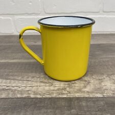 Vintage Yellow Enamelware Mug Coffee Tea  Camping Japan picture