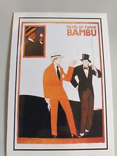 Postcard - Old Rolling Papers Artwork - Bambu, New Unused, Pic1, Two Men Smoking picture