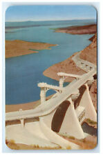 Postcard Aerial View of Coolidge Dam, Arizona AZ 250 ft high C14 picture