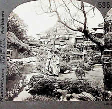Vintage Japanese Garden Formal House Japan Photograph Keystone Stereoview Card picture