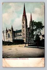 Pittsburg PA-Pennsylvania, St Paul's Cathedral, Religion Vintage c1908 Postcard picture