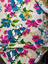 Vintage 1960s Bright FLowers Material 45