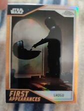 topps chrome star wars 2023 Grogu First Appearance Orange Refractor #17/25 picture