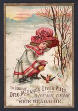 USA 1890s Advertising Trade Card. Waynesburg Pa. Shipley Liver Pills Girl & Bird picture