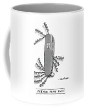 NEW French Army Knife Coffee Mug Cup Michael Crawford New Yorker Corkscrew picture