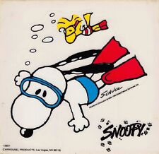 Snoopy Woodstock Scuba Diving VTG c 1965 Charles Schulz Carrousel Sticker Decal picture