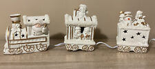 JCP Home Collection Ivory PORCELAIN Set Of Three Train Accent Lights Set. NEW. picture