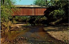 Postcard Greencastle Indiana The Ocala Covered Bridge Big Walnut Creek c1950s picture