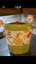 Rare Vin 1960’s, Light Green Corner Planter With Etched Floral , Made In Korea picture