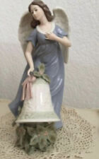 Mark O'well Large Angel With Opalescent Wings Bell Poinsettia 12” Tall picture