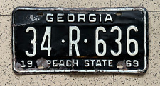1969 GEORGIA license plate – TIFT COUNTY – ORIGINAL vintage antique auto tag picture