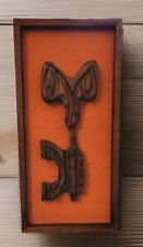 Vintage WITCO Mid-Century 1960s WALL ART SCULPTURE Carved Key TIKI Decor Genuine picture