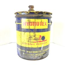 VINTAGE HYDROTEX CUSTOM MADE LUBRICANTS 5 GALLON 35 POUND BUCKET CAN 1/3 FULL picture
