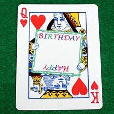 Queen, King Hearts Happy Birthday, Blue Bicycle Gaff Playing Card Printed picture