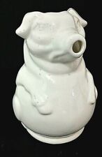 Vintage 3D Pig Shaped Pitcher USA 371 White Porcelain French Country 8.75